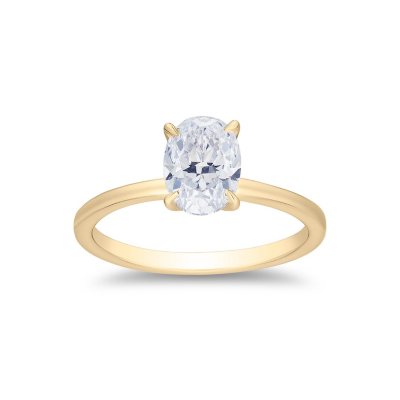 Oval Cut Solitaire Diamond Ring in 18K Gold- 1.5 C. T.T. W., Yellow Gold, 8.5:- 1.5 C. T.T. W., Yellow Gold, 8.5