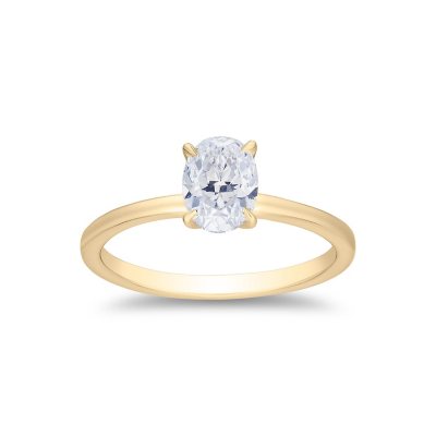Oval Cut Solitaire Diamond Ring in 18K Gold- 1.0 C. T.T. W., Yellow Gold,8.5:- 1.0 C. T.T. W., Yellow Gold, 8.5