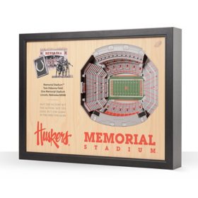 YouTheFan Nebraska Cornhuskers 25-Layer Football Stadium View 3D Wall Art