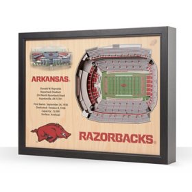 YouTheFan Arkansas Razorbacks 25-Layer Football Stadium View 3D Wall Art