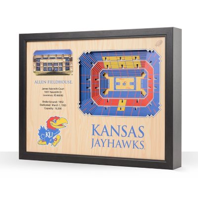 YouTheFan Kansas Jayhawks 25-Layer Basketball Stadium View 3D Wall Art
