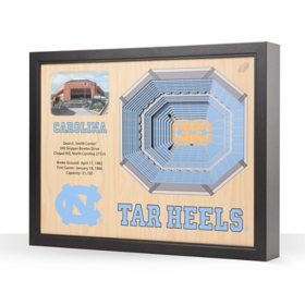YouTheFan North Carolina Tar Heels 25-Layer Basketball Stadium View 3D Wall Art