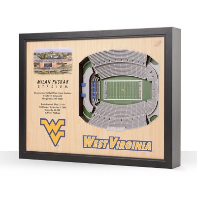 YouTheFan West Virginia Mountaineers 25-Layer Football Stadium View 3D Wall Art