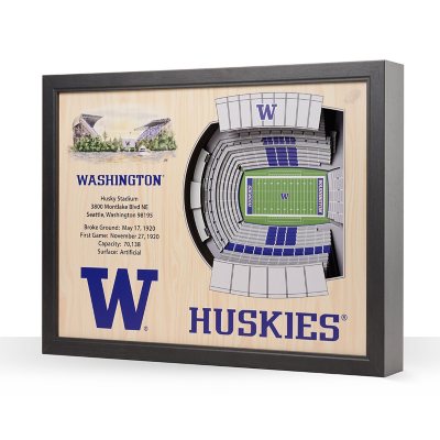 YouTheFan Washington Huskies 25-Layer Football Stadium View 3D Wall Art