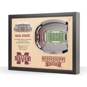 YouTheFan Mississippi State Bulldogs 25-Layer Football Stadium View 3D Wall Art