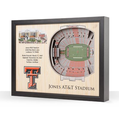 YouTheFan Texas Tech Red Raiders 25-Layer Football Stadium View 3D Wall Art