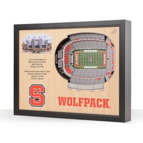 YouTheFan NC State Wolfpack 25-Layer Football Stadium View 3D Wall Art