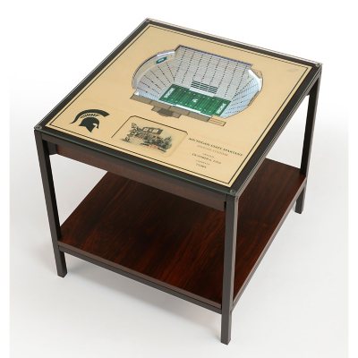 NCAA 25-Layer StadiumViews Lighted End Table - Michigan State Spartans:- Michigan State Spartans