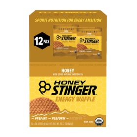 Honey Stinger Organic Energy Waffle Box Pack, Honey 12 ct.