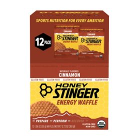 Honey Stinger Gluten-Free Organic Energy Waffle, Cinnamon, 12 ct.