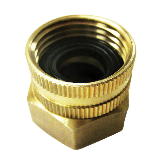 Dual Swivel Brass Connector 3/4-In. by 3/4-In. Garden Hose to Pipe End