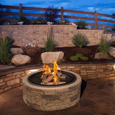 Sun Joe 35″ Cast-Stone Fire Pit (River Rock)