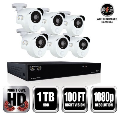 Night Owl 8-Channel 1080p DVR Surveillance System with 1TB Hard Drive,  6-Camera 1080p Indoor/Outdoor Cameras - Sam's Club