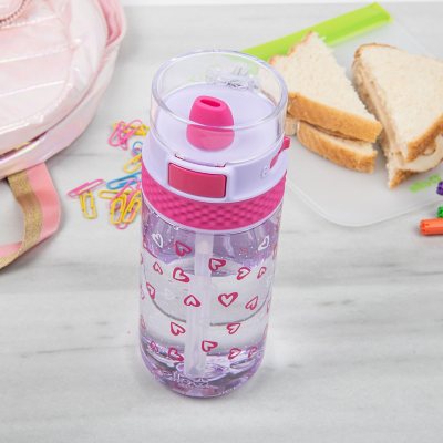Ello 16oz Plastic Stratus Kids' Water Bottle Pink