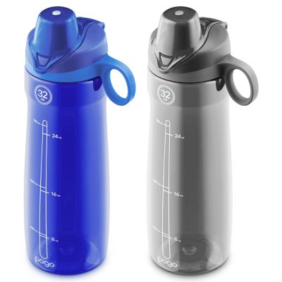 PoGo Tritan Plastic Water Bottle 32oz Chug Lid Blue 14907042 for sale online 