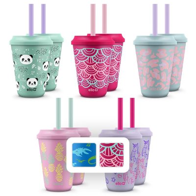 Plastic Tumblers with Lids & Straws 12oz - 10 Pack Reusable Party Drinking  Cup BPA free Cold Coffee Tumbler