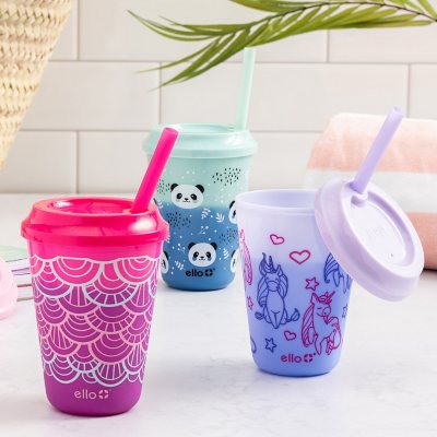 Ello Kids 16oz Color Changing Tumblers with Lids and Straws, 10