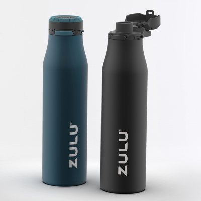 ZULU Half Gallon Water Bottles with Hydration Tracking Time Markers, 2  Pack, 64 Oz (Grape/Aquaviva)