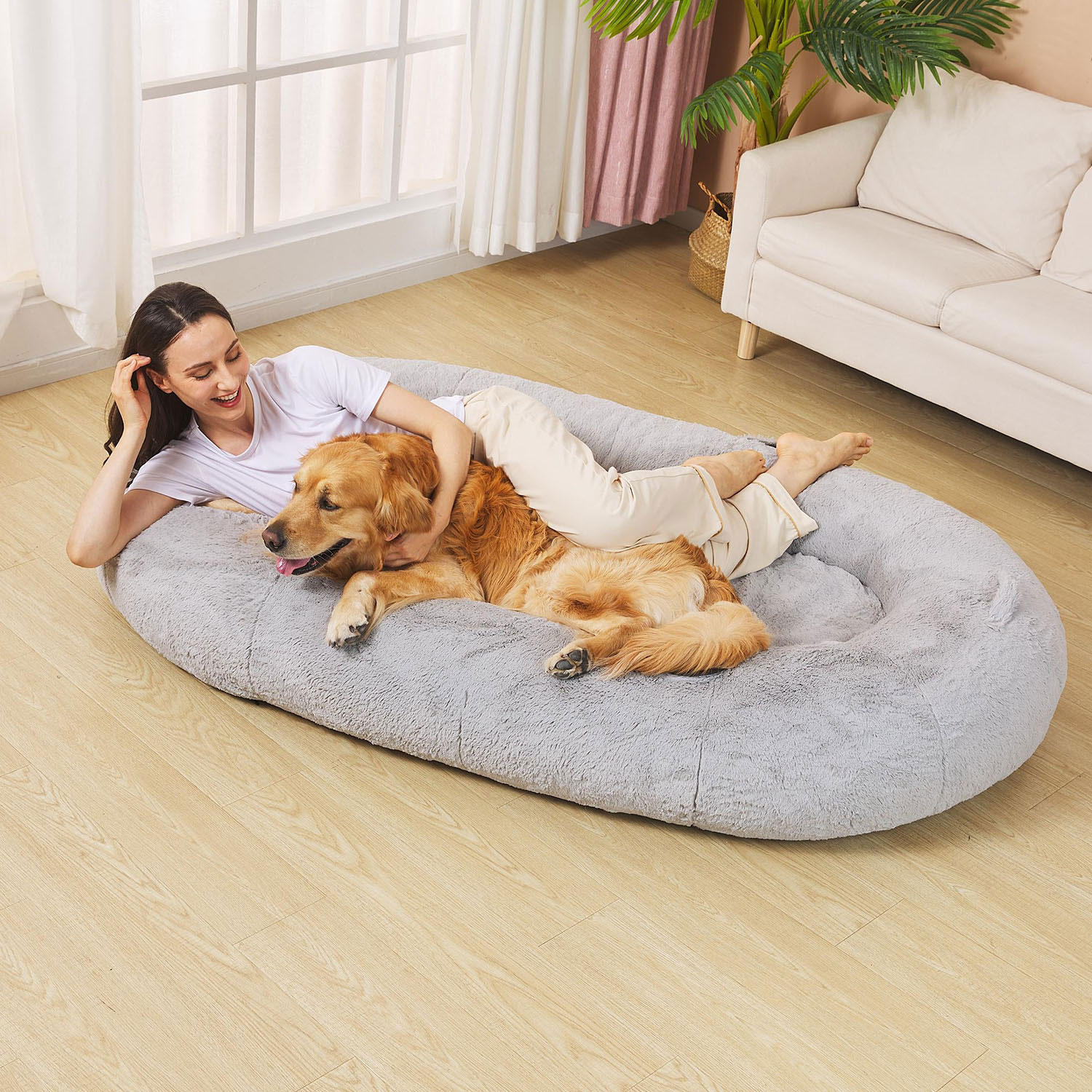 fond + found Plush pet bed for Humans