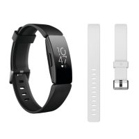 Fitbit Inspire HR Bundle (Black) with Bonus Accessory Band (White)