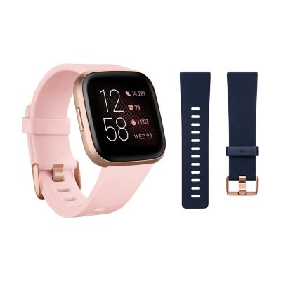 Fitbit Versa 2 Smartwatch Copper Rose (Petal) with Bonus Bands