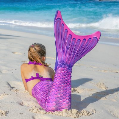 Mermaid Tails for Swimming with Monofin Kid Sizes Sun Tail Mermaid Designer Mermaid Tail Monofin for Swimming Swim Fins for Kids Mermaid Tails for Girls Swimming Pink-6 