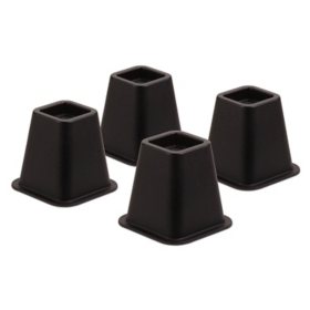 Black Square Bed Risers, 5-6", Set of 4	