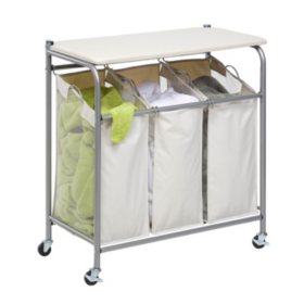 Honey-Can-Do Sort & Iron Laundry Center Natural/Silver