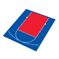 Duraplay Basketball Half Court - Royal Blue and Red  (Choose Your Color)