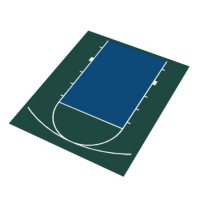 Duraplay Basketball Half Court - Green and Navy (Choose your Size)