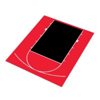 Duraplay Basketball Half Court - Red and Black (Choose Your Size)