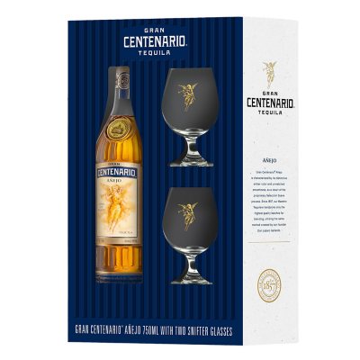Gran Centenario Anejo Tequila with Two Snifter Glasses Gift Pack Sam
