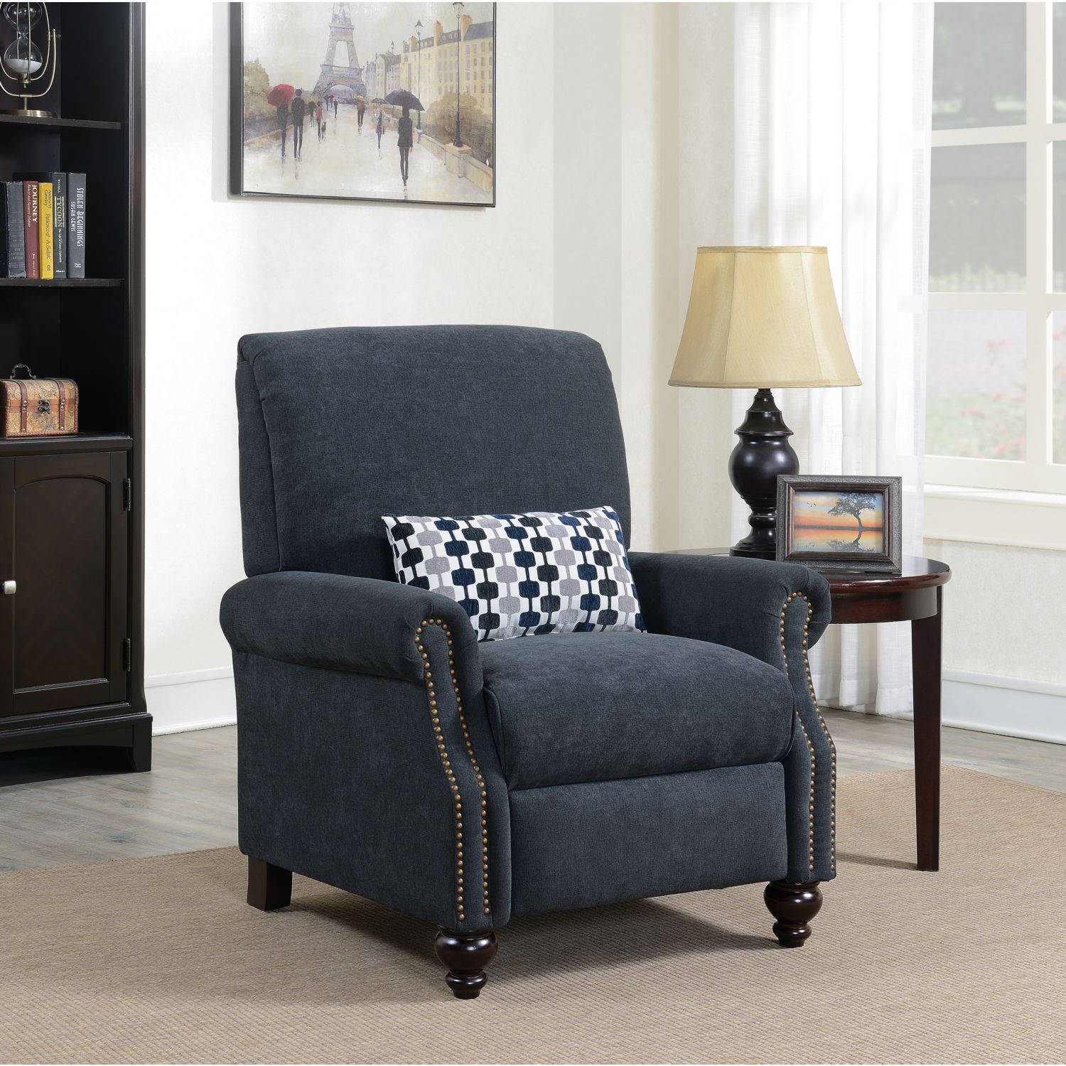 Conroe High Leg Recliner with Kidney Accent Pillow