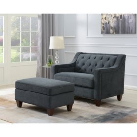 Ethan Chair and Storage Ottoman (Assorted Colors)