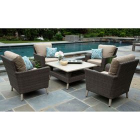 Noble 5 Piece Deep Seating Set With Sunbrella Fabric Sam S Club