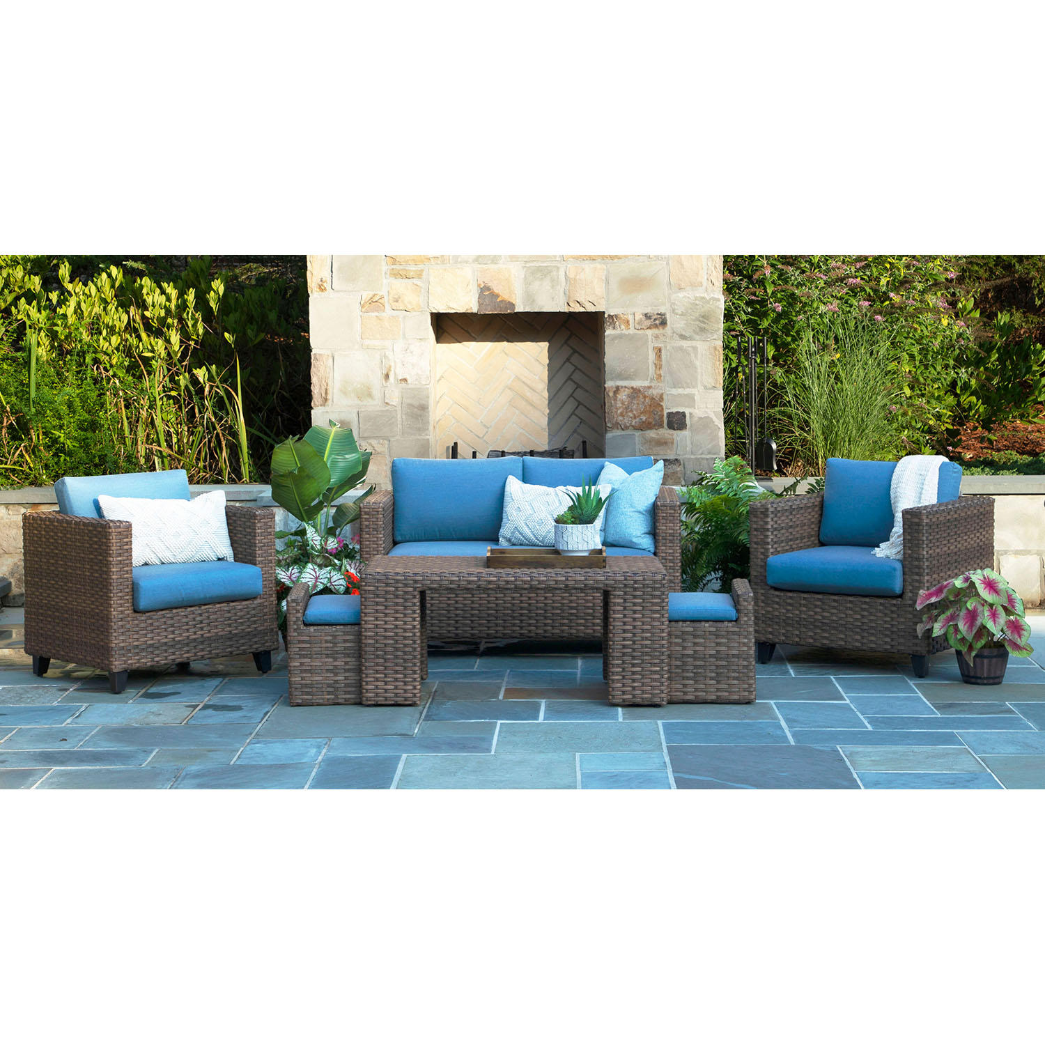 Canopy Home and Garden Pepperidge 6-Piece Deep Seating Patio Set with Sunbrella Fabric