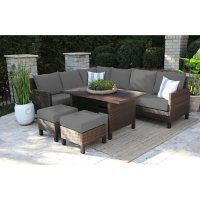 Bradford 6-Piece Low Dining Sectional Set with Sunbrella Fabric