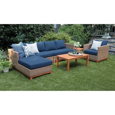 Hillgrove 6-Piece Patio Sectional Sofa Set with Sunbrella Fabric