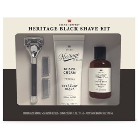 Cremo Heritage Black Shave Kit - Razor, Refills, Shave Cream & Balm