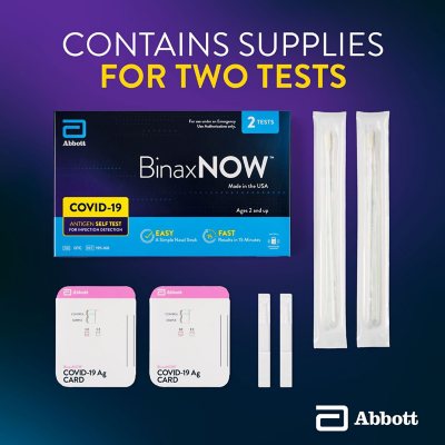 Abbott BinaxNOW™ COVID-19 Ag Card Home Test with eMed Telehealth Services -  1 Pack