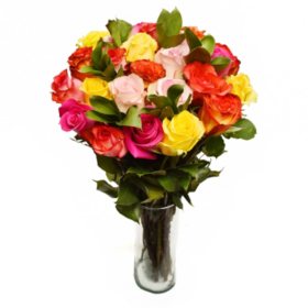 Member's Mark Rainbow Bright Mother's Day Vase Arrangement, 24 stems