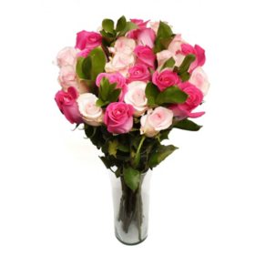Member's Mark Forever Pink Mother's Day Rose Vase Arrangement, 30 stems