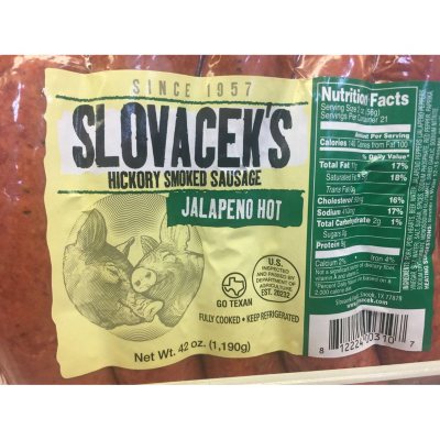 sausage jalapeno slovacek smoked