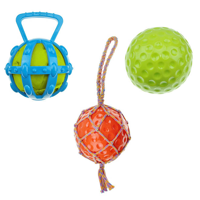 Mugsy's Interactive Fun Dog Toy Ball Set (3 pc.)