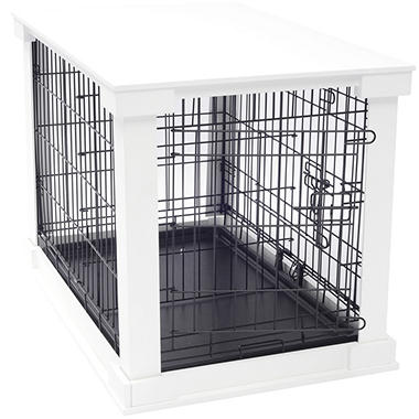 Cage with Crate Cover, White, Medium