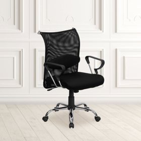 Flash Furniture Mid-Back Mesh Manager's Chair, Black