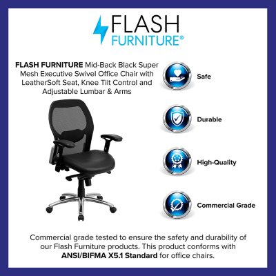 Flash Furniture Mobile Adjustable Lumbar Support Pillow for Office Chairs  and Car Seats in Black