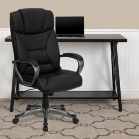 Flash Furniture Leather Executive Office Chair Black