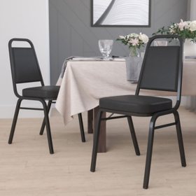 Flash Furniture Vinyl Banquet Stack Chair, Black (Select Quantity)