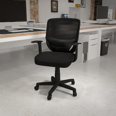 Mid Back Padded Office Chair - Black - Work Smart by Office Star Products